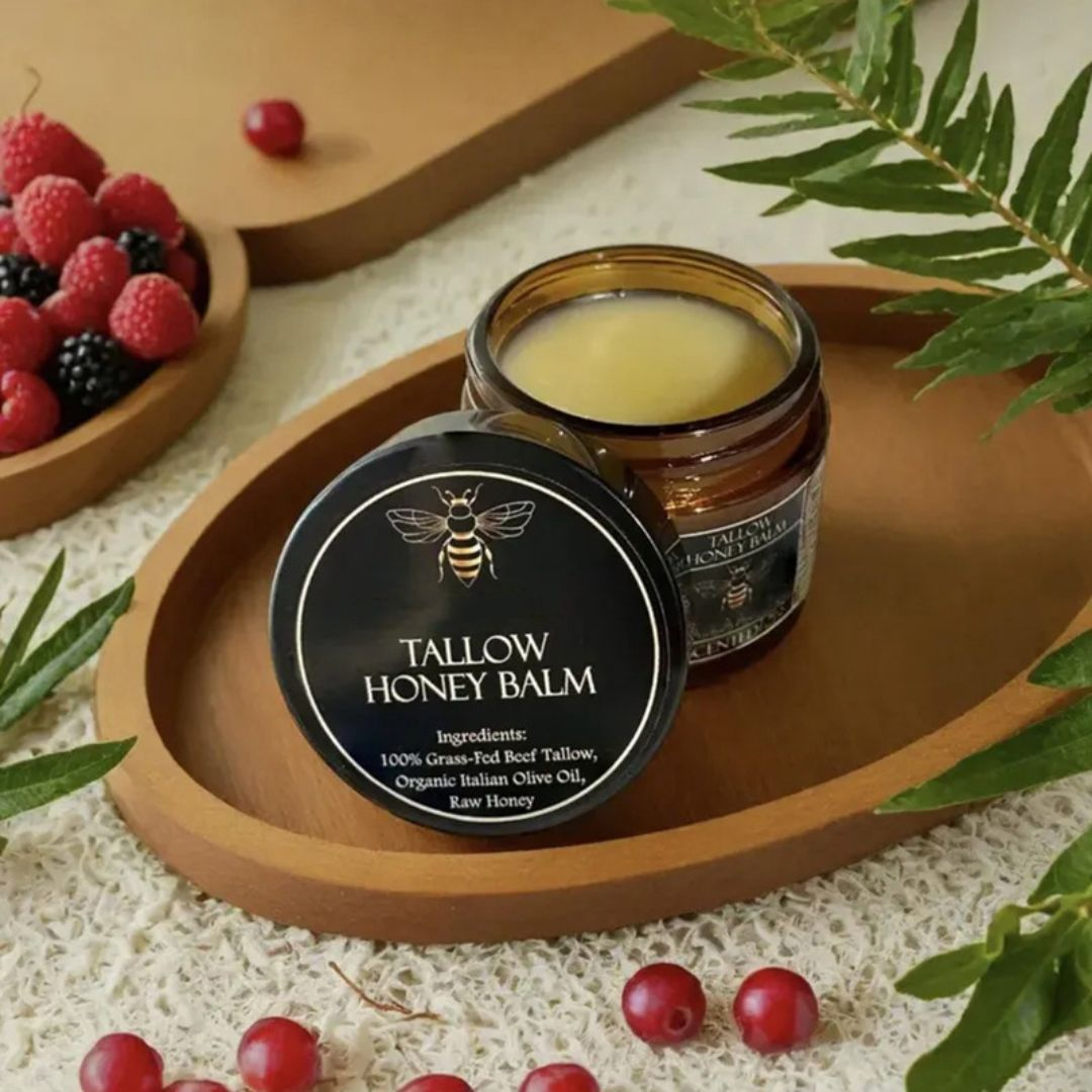 Beef Tallow and Honey Balm for Skin - Handmade All-Natural Moisturizer