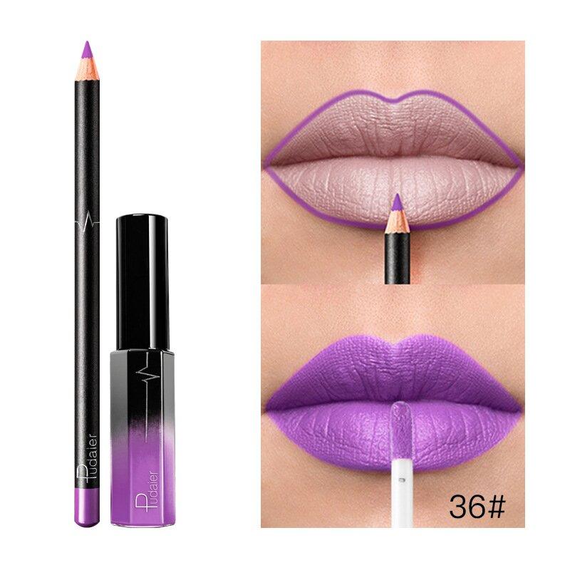 2 in 1 Lipstick Lipliner Liquid Lipstick