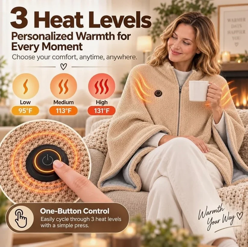 🎄Christmas Sale - 50% Free Shipping❄️Stay Warm AllOFF!Winter - Portable ElectricHeated Blanket Shawl🧣