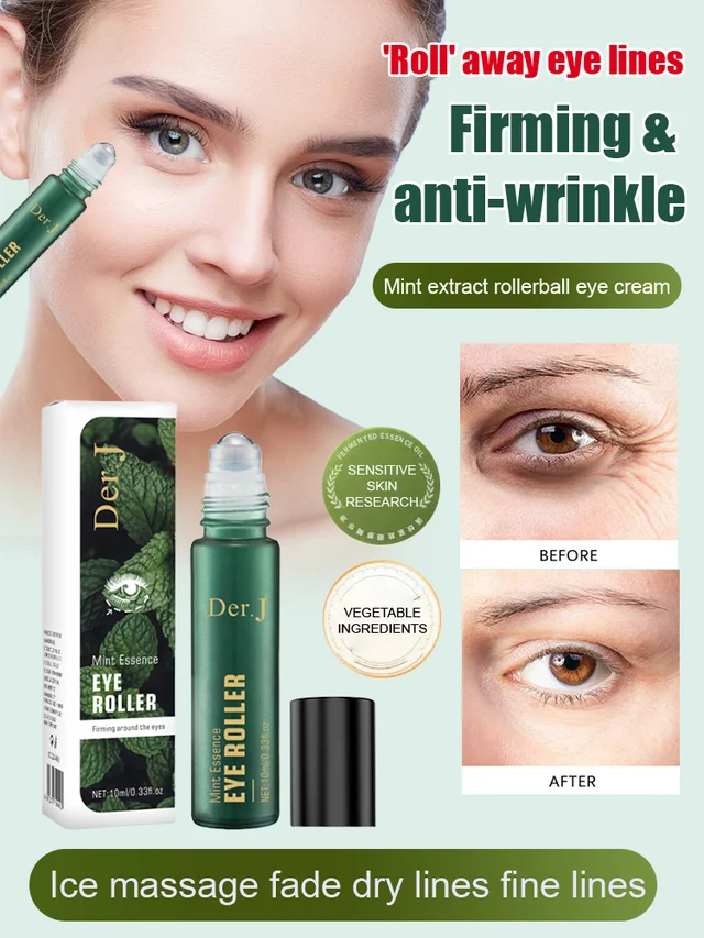 Mint essence lightens fine lines and moisturizes eye roller cream