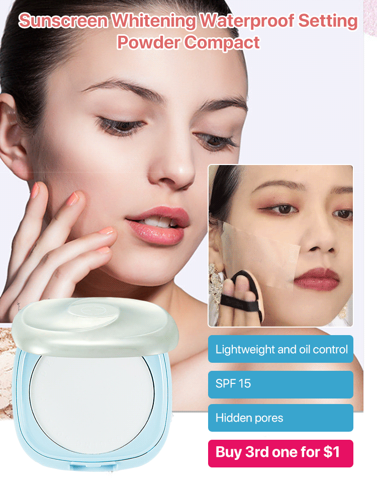 Sunscreen Whitening Waterproof Setting Powder Compact