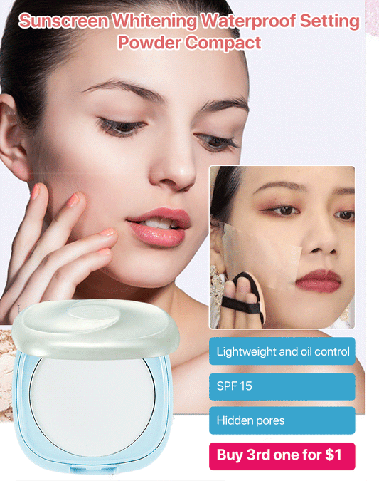 Sunscreen Whitening Waterproof Setting Powder Compact