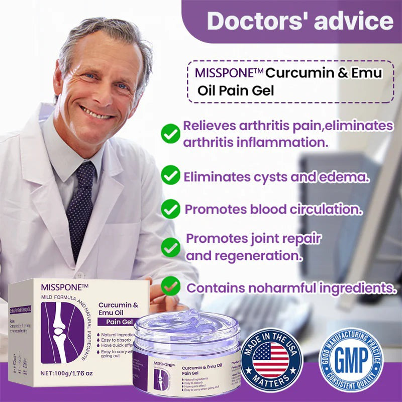Misspone™ Curcumin & Emu Oil Pain Gel – 🏥Backed by US Osteopathic Experts