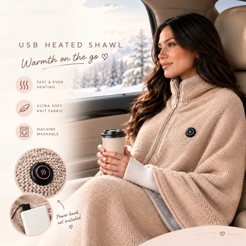 🎄Christmas Sale - 50% Free Shipping❄️Stay Warm AllOFF!Winter - Portable ElectricHeated Blanket Shawl🧣
