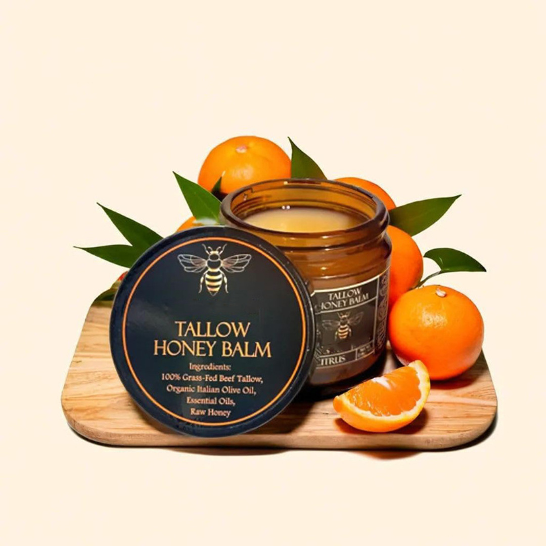 Beef Tallow and Honey Balm for Skin - Handmade All-Natural Moisturizer