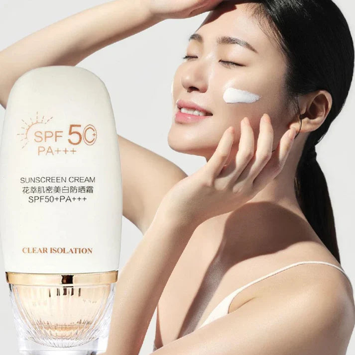 Flower Extract Skin Brightening Sunscreen Cream SPF50+