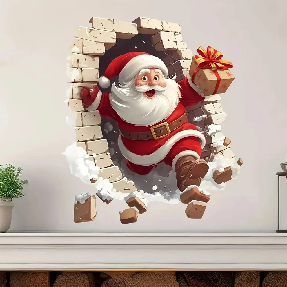 🎄❄️ Christmas Early-Bird Special – 50% Off!! 🎅 “Santa’s Surprise” 3D Wall Decal