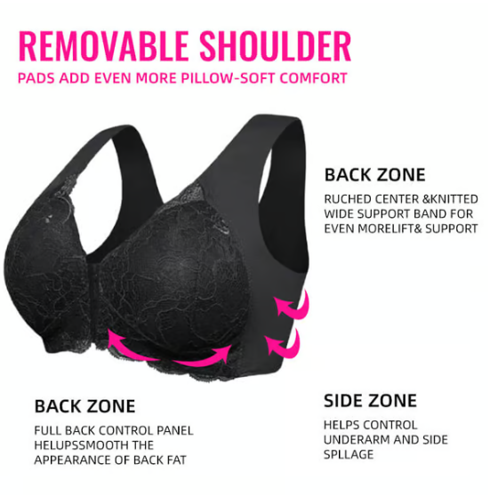 Bra For Women Front Closure 5D Beauty Back Sports Comfy Bra