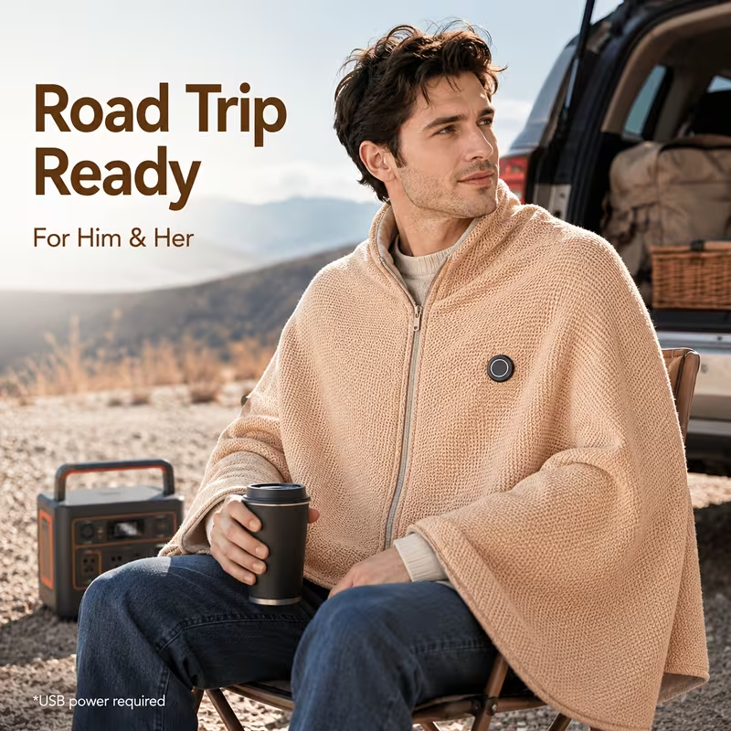 🎄Christmas Sale - 50% Free Shipping❄️Stay Warm AllOFF!Winter - Portable ElectricHeated Blanket Shawl🧣