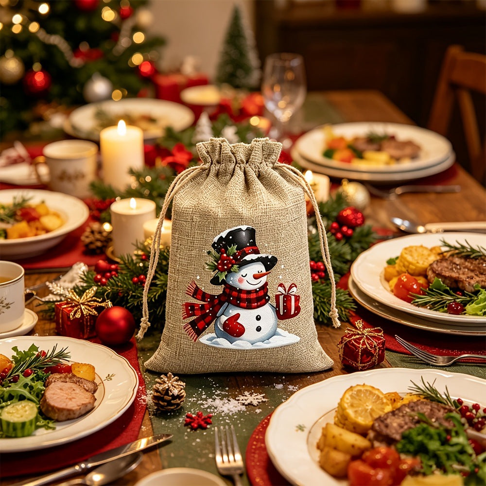 🔥 Limited Time – 50% Off 🔥Christmas Drawstring Gift Bags – Festive Santa & Reindeer Prints