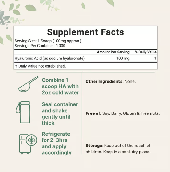 Micro Ingredients Hyaluronic Acid Powder DIY Facial Serum