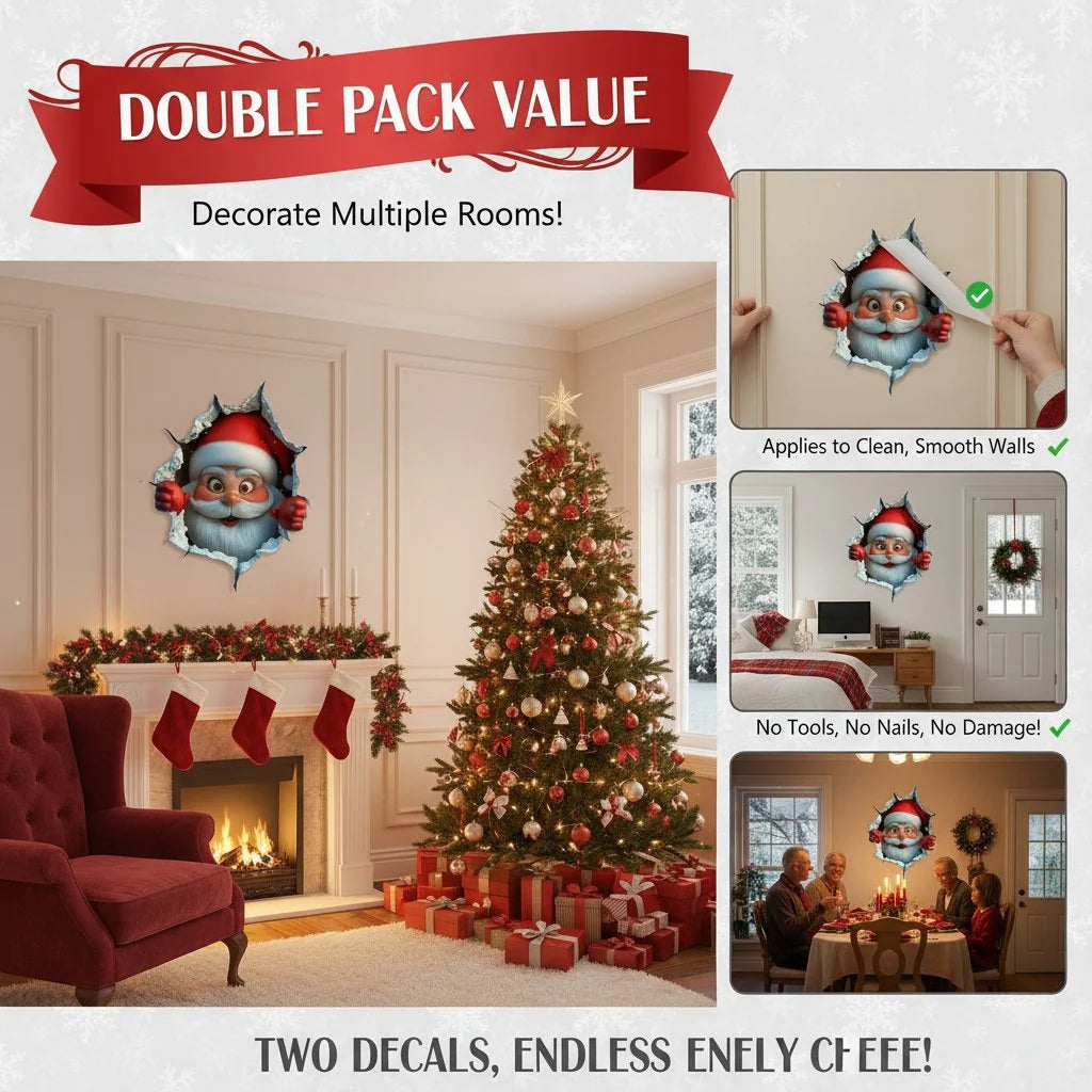 🎄❄️ Christmas Early-Bird Special – 50% Off!! 🎅 “Santa’s Surprise” 3D Wall Decal