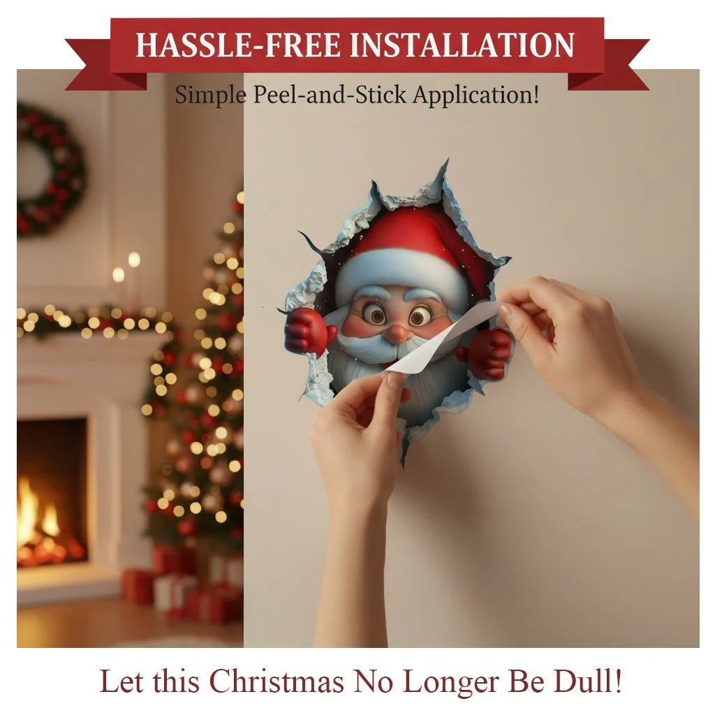🎄❄️ Christmas Early-Bird Special – 50% Off!! 🎅 “Santa’s Surprise” 3D Wall Decal