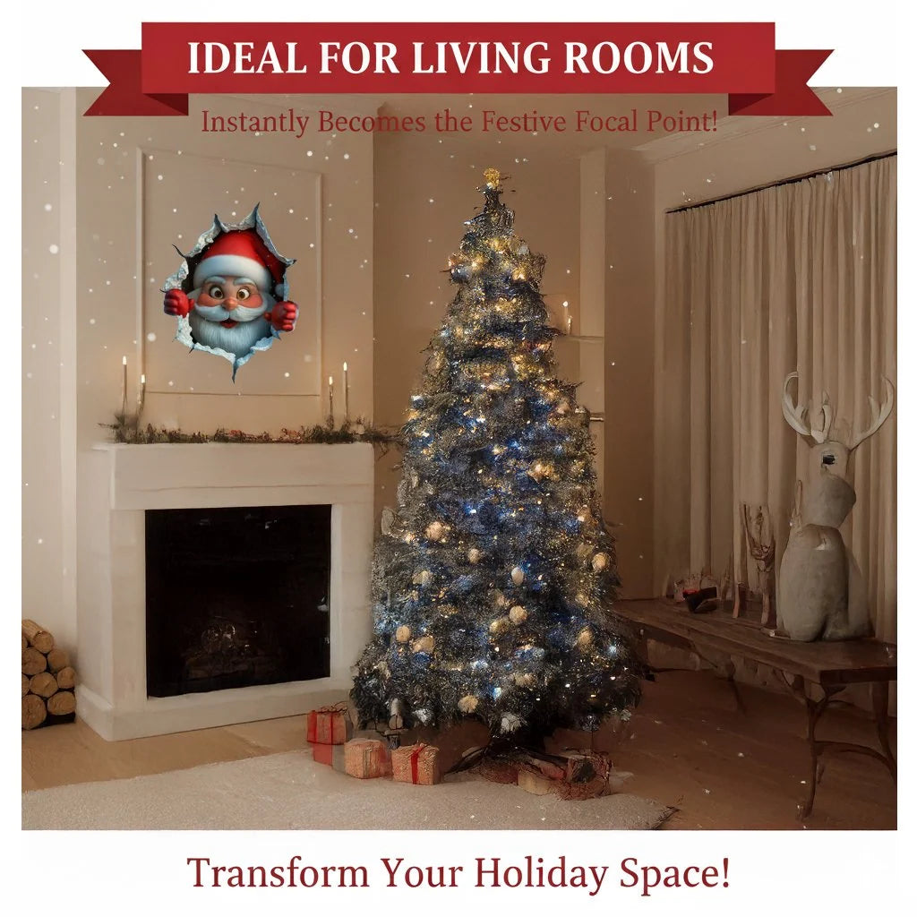 🎄❄️ Christmas Early-Bird Special – 50% Off!! 🎅 “Santa’s Surprise” 3D Wall Decal
