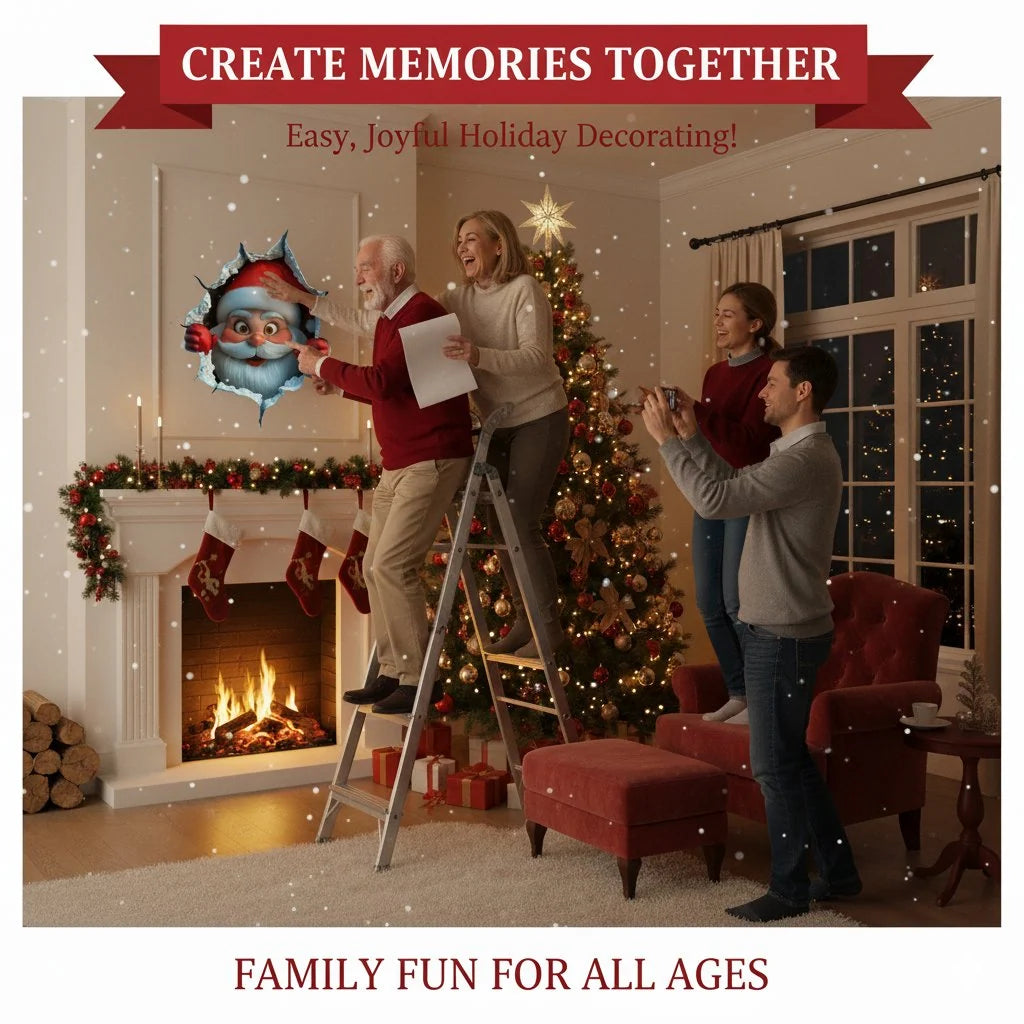 🎄❄️ Christmas Early-Bird Special – 50% Off!! 🎅 “Santa’s Surprise” 3D Wall Decal
