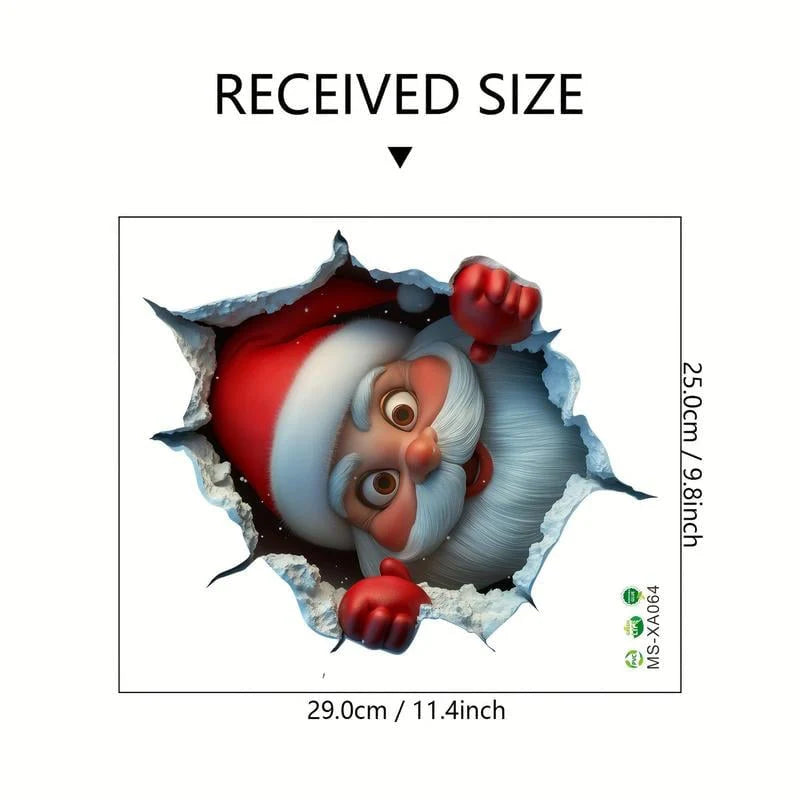 🎄❄️ Christmas Early-Bird Special – 50% Off!! 🎅 “Santa’s Surprise” 3D Wall Decal