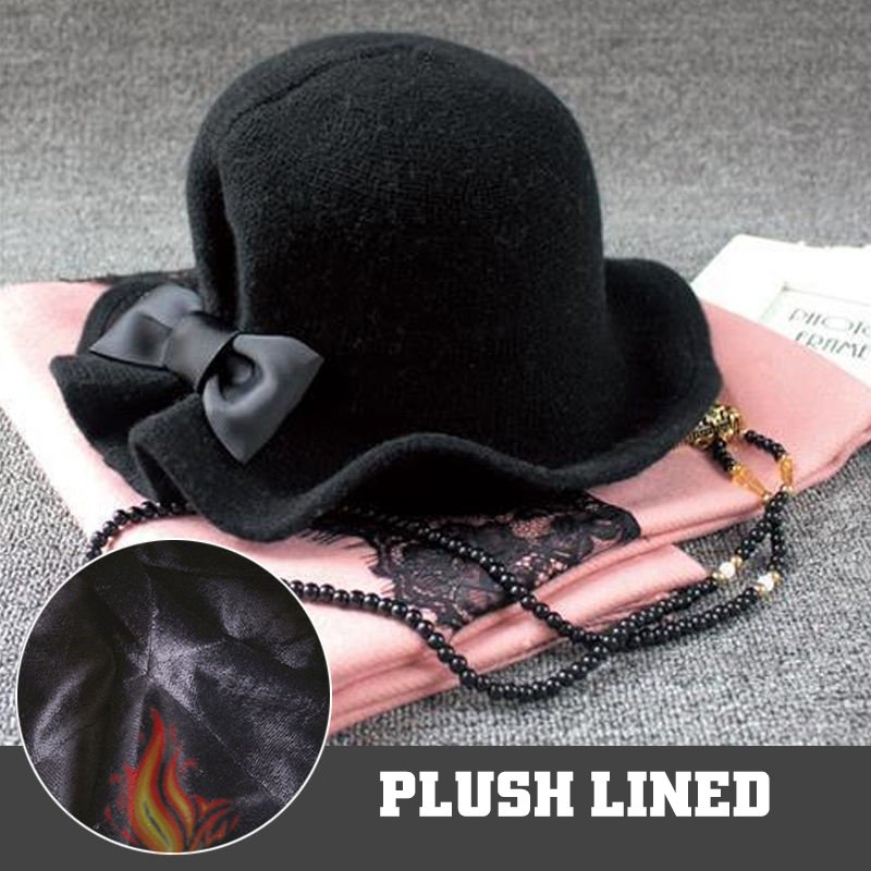 Adajustable Woolen Plush Lined Hat