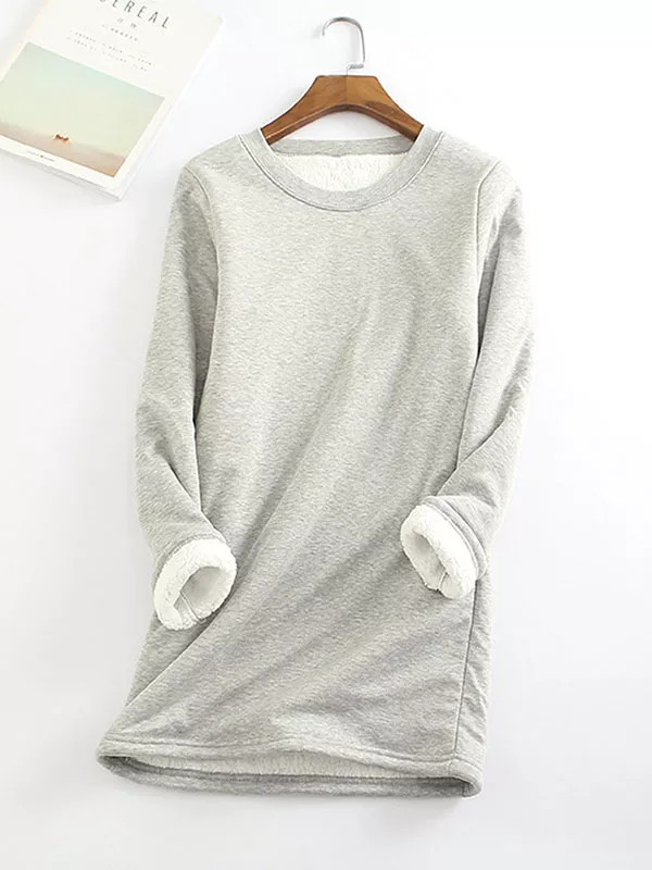 2021 NEW Casual Cotton Round Neck Solid Sweatshirt