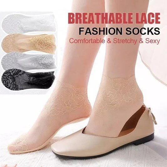 LADIES FASHION LACE SOCKS(5 PAIRS)