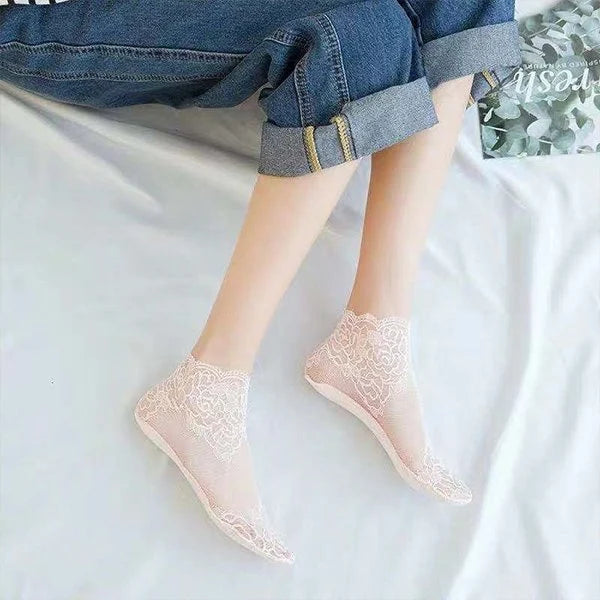 LADIES FASHION LACE SOCKS(5 PAIRS)