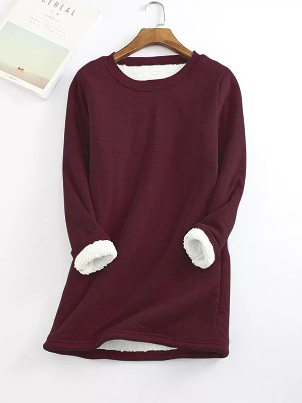 2021 NEW Casual Cotton Round Neck Solid Sweatshirt