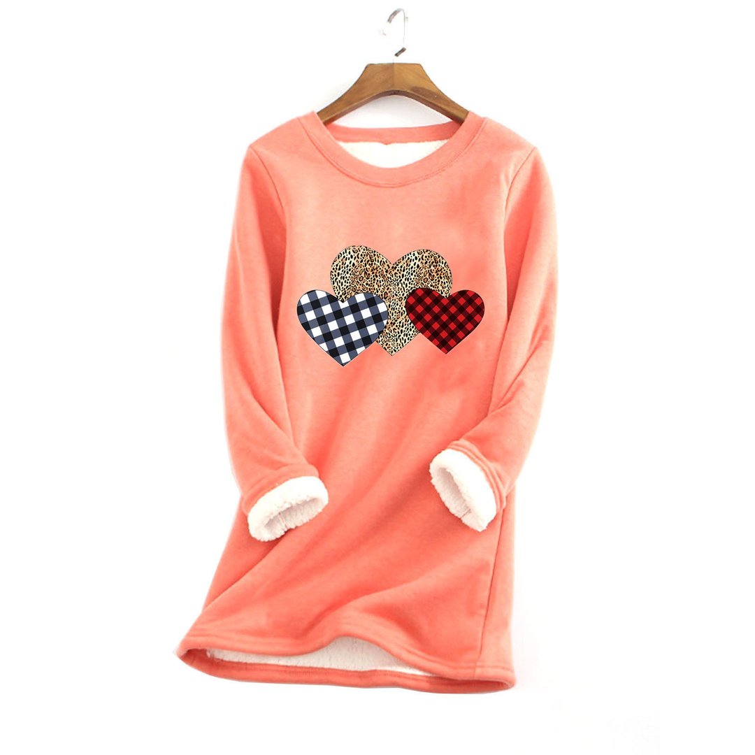 Love Casual Cotton Round Neck Solid Sweatshirt