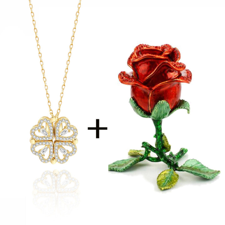 Four Leaf Heart Shape Necklace