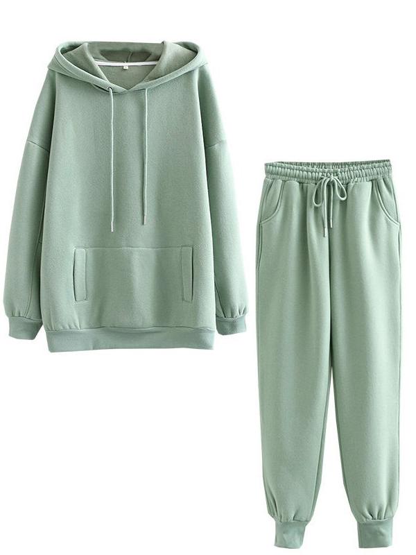 Casual Home Outfits Hooded Sweatshirt Set