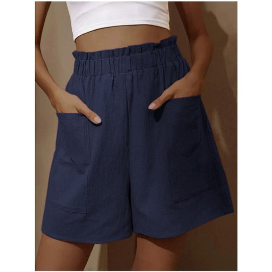 Womens Summer High Waist Wide Leg Casual Shorts