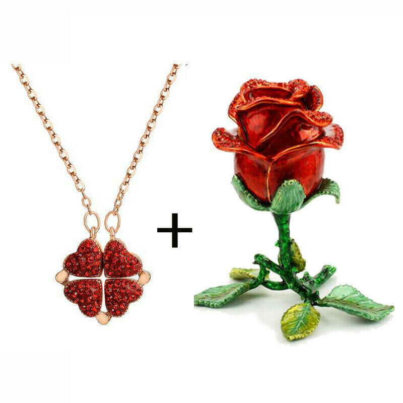 Four Leaf Heart Shape Necklace