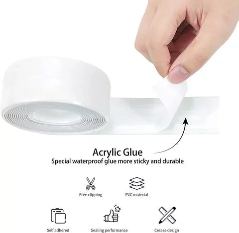 Magic Anti-Mold Peel & Stick Selfadhe Sive Caulk Tape Strip
