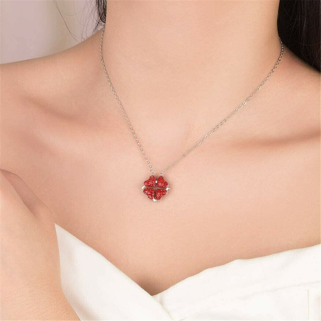 Four Leaf Heart Shape Necklace