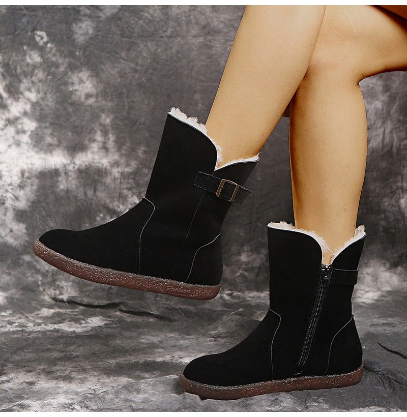 Women Diabetic Walking Snow Boots Warm Short Shoes