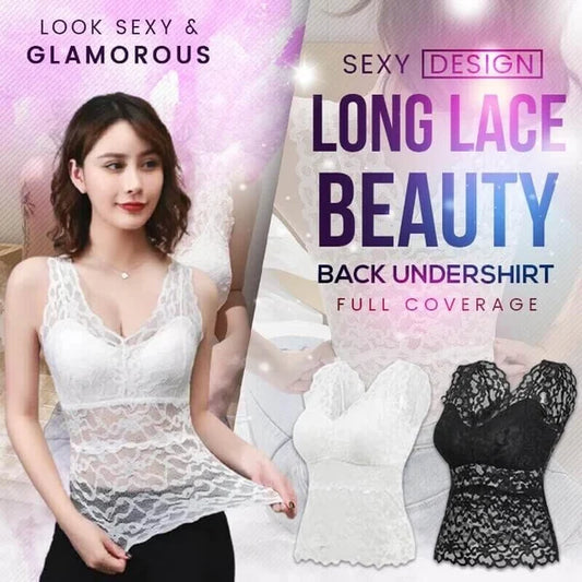 💖Last Day 49% OFF💖Long Lace Beauty Back Undershirt