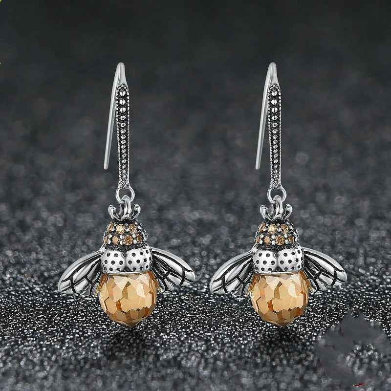 Queen Bee Crystal Drop Earrings