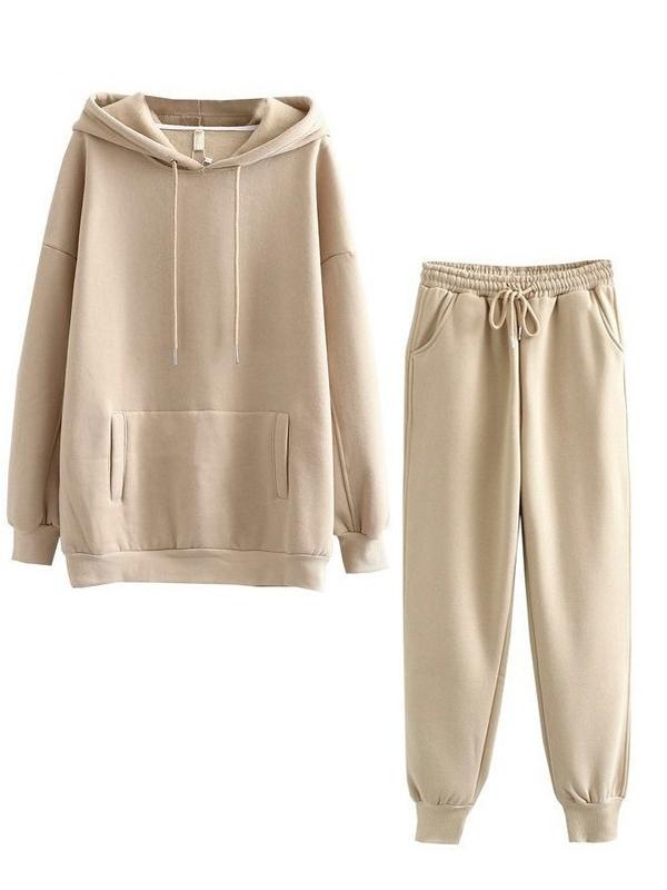 Casual Home Outfits Hooded Sweatshirt Set