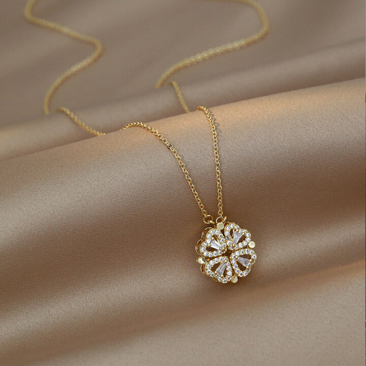 Four Leaf Heart Shape Necklace