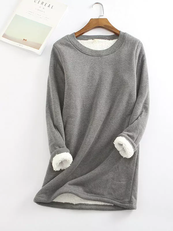 2021 NEW Casual Cotton Round Neck Solid Sweatshirt
