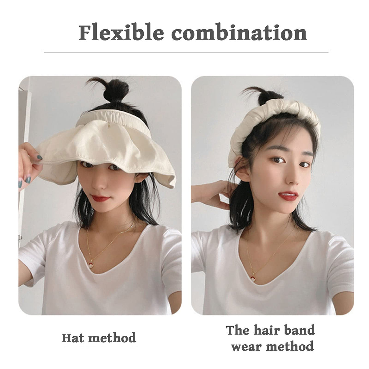 2 in 1 Sun Visor Hat Wide