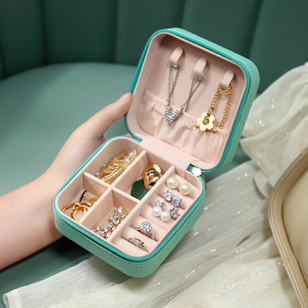 Small Portable Travel Jewelry Organizer Case