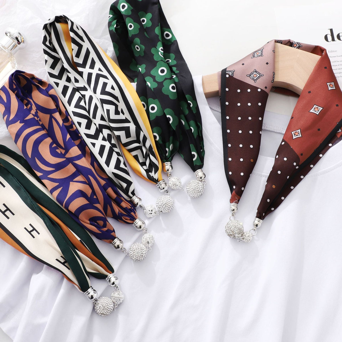 Magnetic Clasp Silk Scarf Hairband