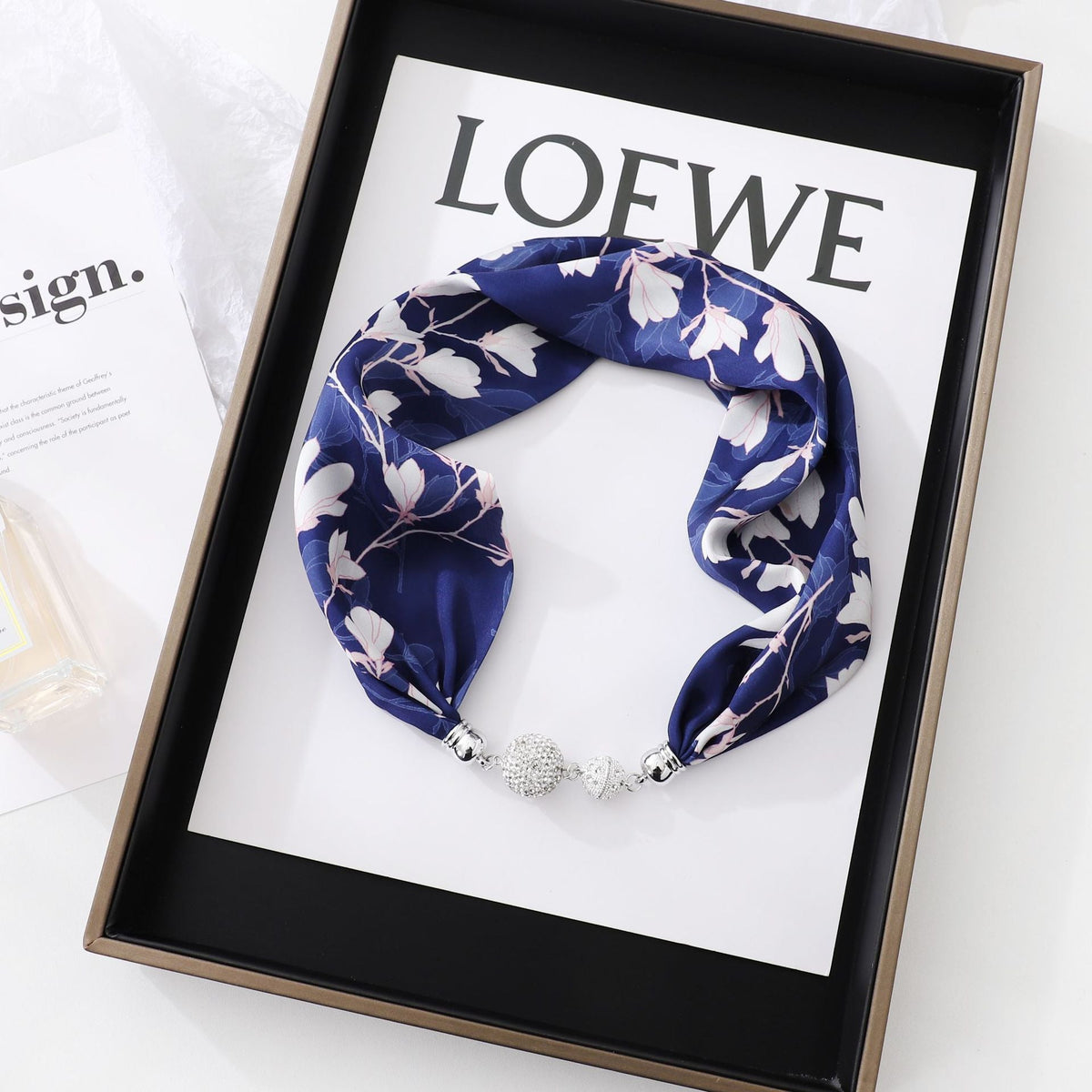 Magnetic Clasp Silk Scarf Hairband