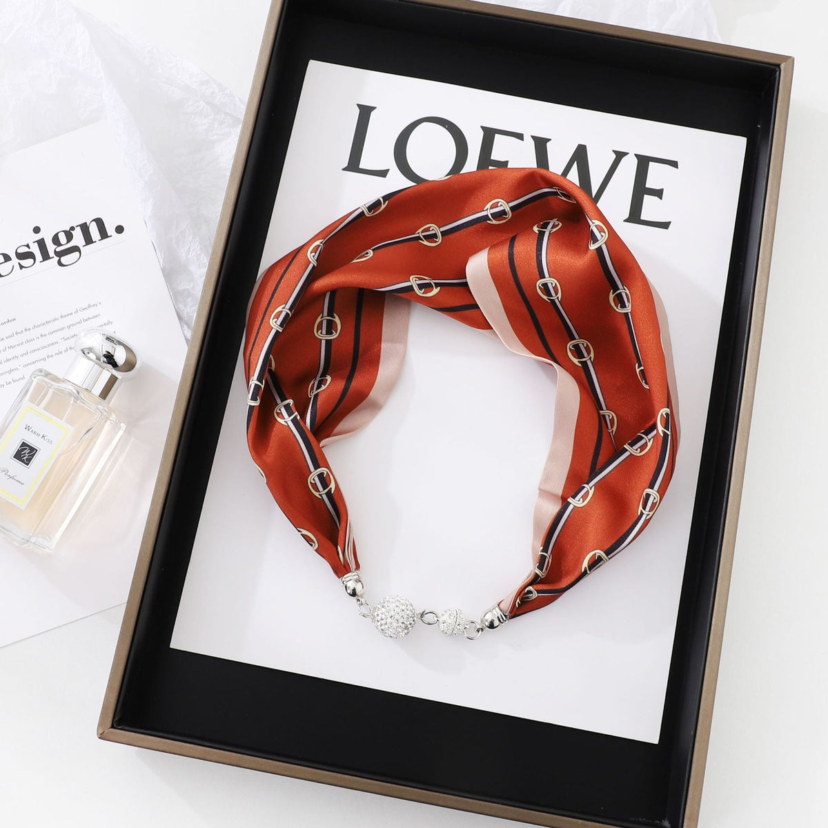 Magnetic Clasp Silk Scarf Hairband