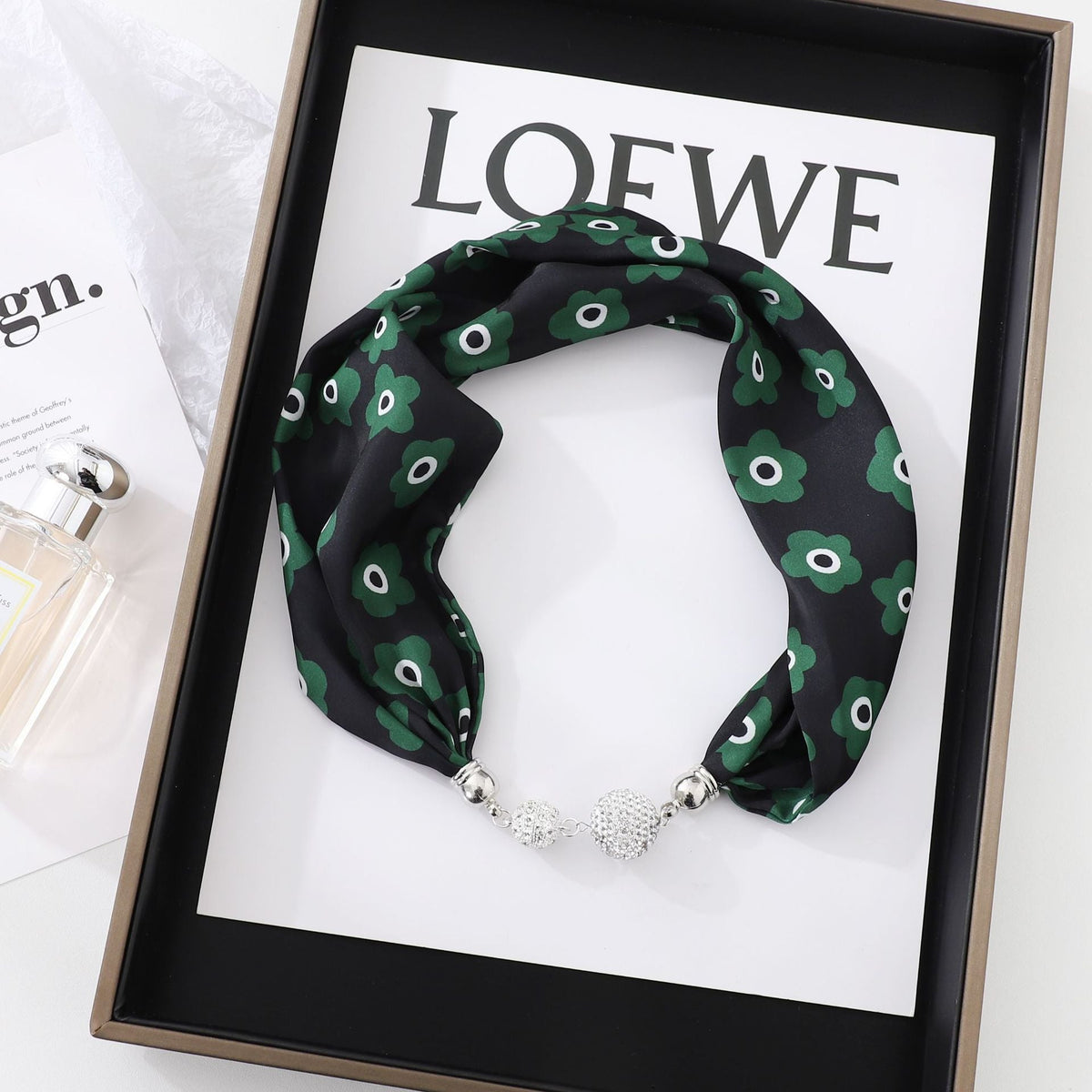 Magnetic Clasp Silk Scarf Hairband