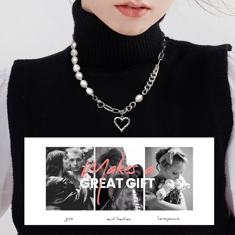 Vintage Baroque Pearl Heart Choker