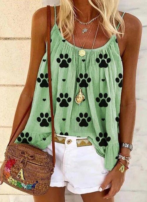 TK10100 Color Block Casual Camisole Neckline Sleeveless Blouses
